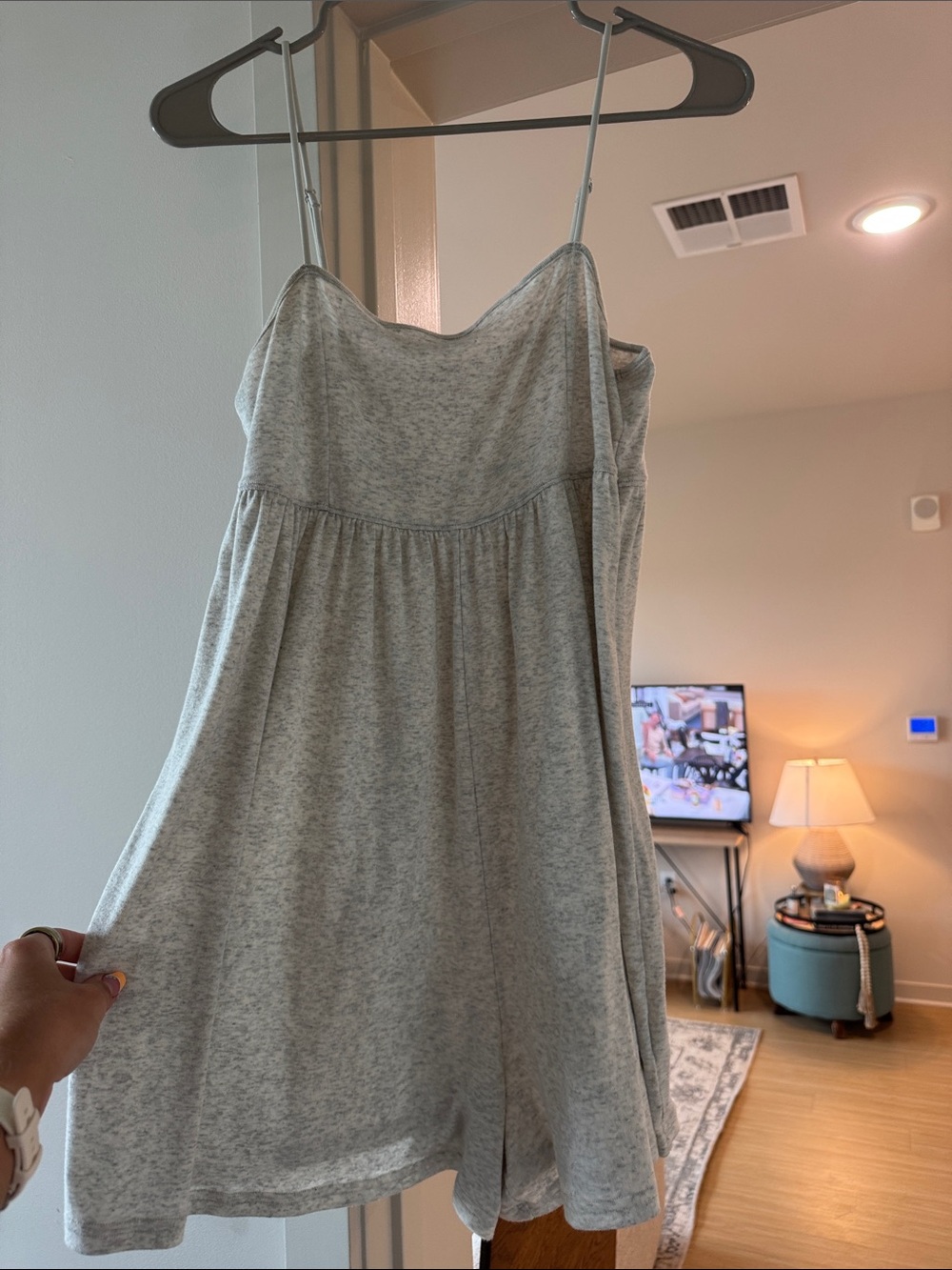 American Eagle Outfitters Light Gray Romper